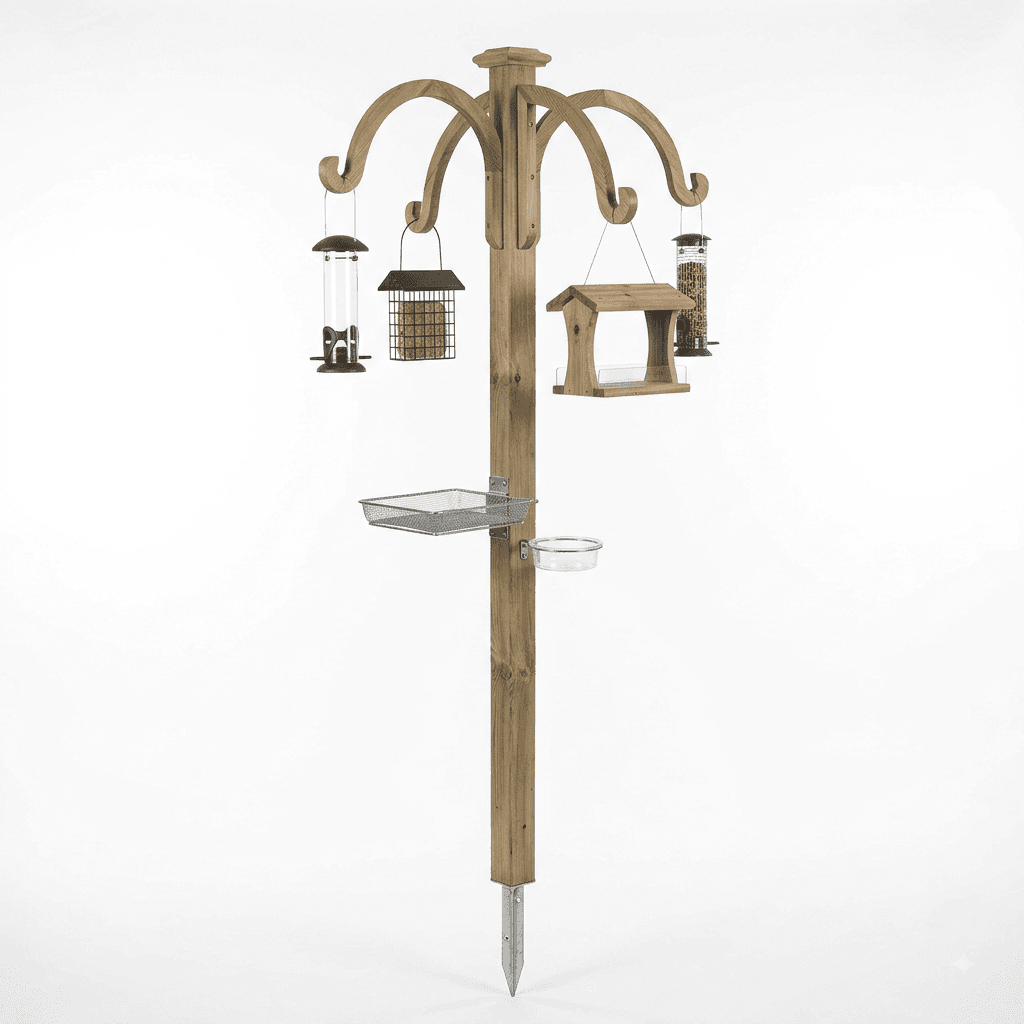 Thornstead wooden bird feeding station